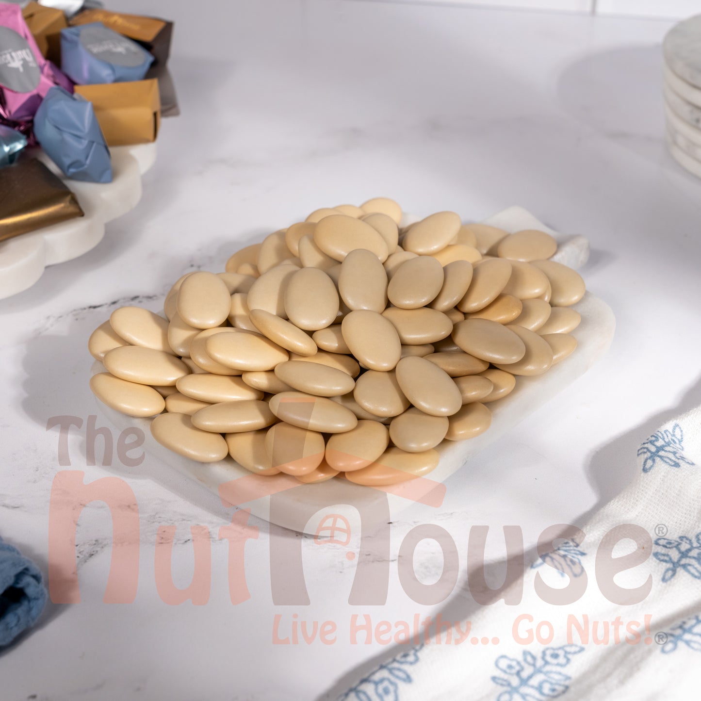 beige Almond Shaped Chocolates