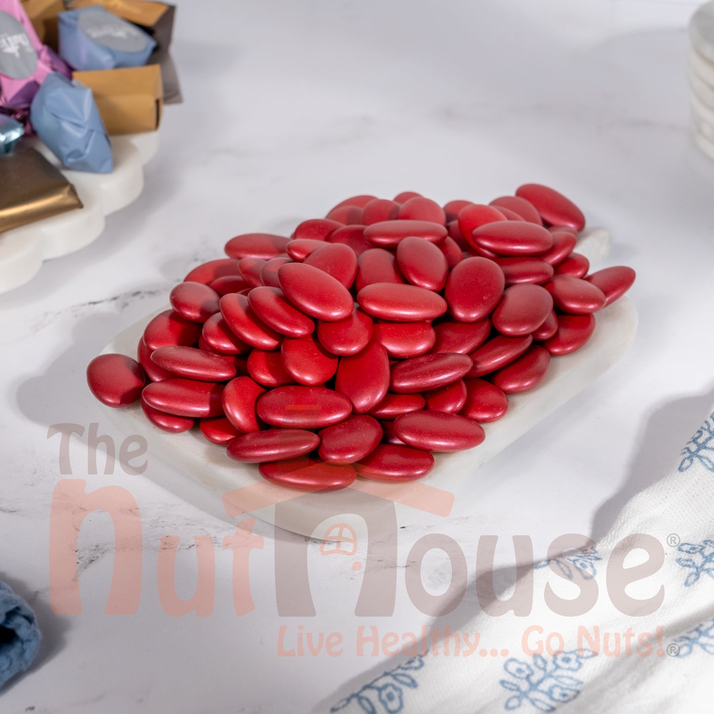 Burgundy Almond Shaped Chocolates