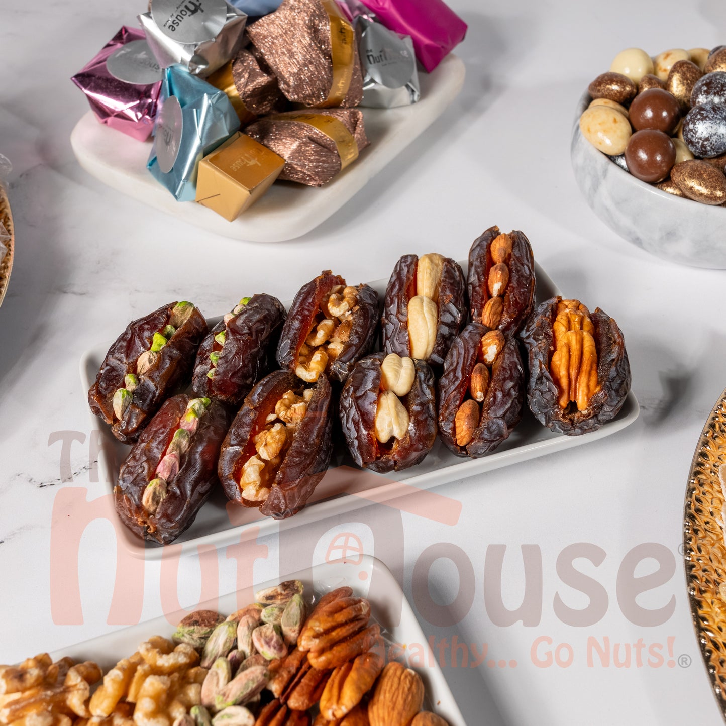 Nuts Stuffed Dates (PISTACHIO, WALNUT, CASHEW,  Pecan, ALMONDS)