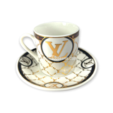 Designer white Turkish Coffee set 6pc (E11)