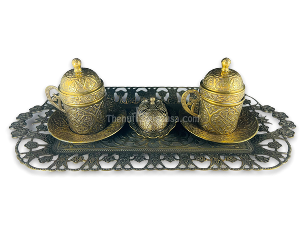 ANTIQUE Turkish Coffee set 2pc(24045)