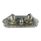 Silver Turkish Coffee set 2pc 24053