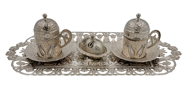 Silver Turkish Coffee set 24043