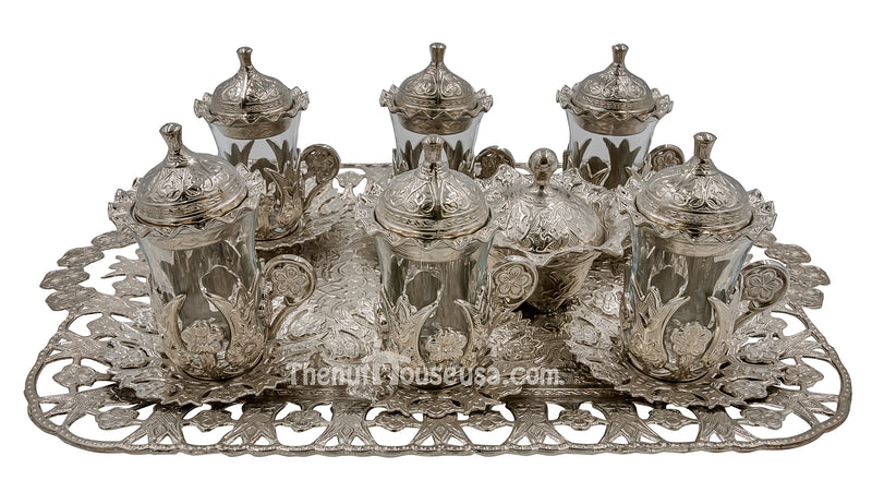 Silver Turkish Tea set 24006