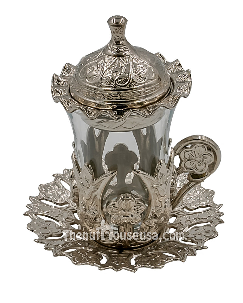 Silver Turkish Tea set 24006