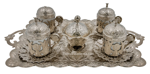 Silver Turkish Coffee set 24034