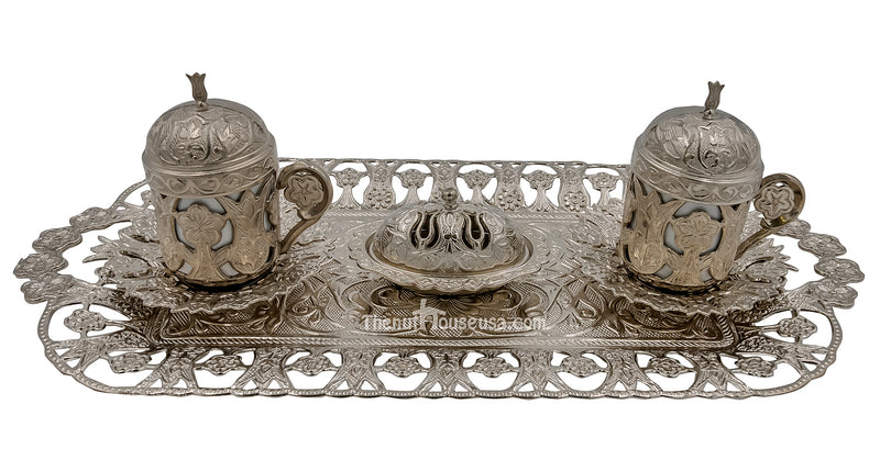 Silver Turkish Coffee set 24042