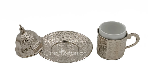 Silver Turkish Coffee set 24048