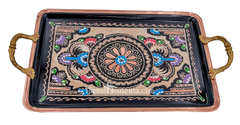 Turkish Handmade Copper Serving Tray 80011