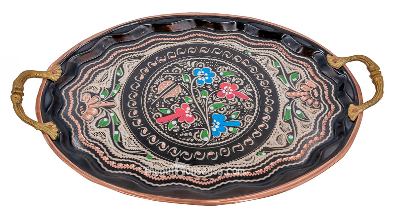 Turkish Handmade Copper Serving Tray 80014